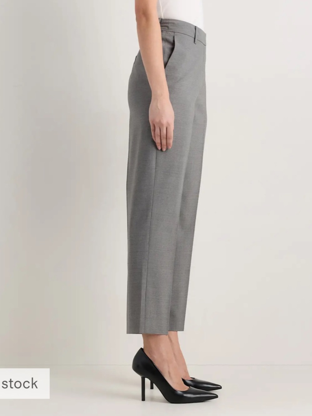 Quince Women’s Italian Virgin Wool Slim-Leg Ankle Pants in Melange Gray Size 8 - Picture 2 of 8